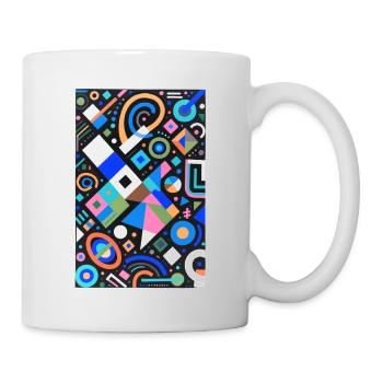 Mélange de couleurs de géométrie néon sur noir - Mug blanc - blanc - Droite