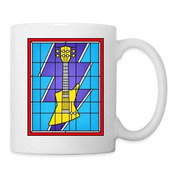 Buntglasgelbe E-Gitarre - Tasse - Weiß - Rechts