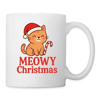 Miaou Noël Drôle Chat Noël Design de Noël - Mug blanc - blanc - Droite