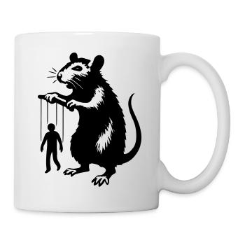 Ratte mit Mensch als Marionette  - Tasse - Weiß - Rechts