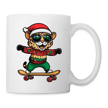 Léopard Noël Drôle - Mug blanc - blanc - Droite