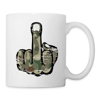 Mittelfinger Stinkefinger Design Armee - Tasse - Weiß - Rechts
