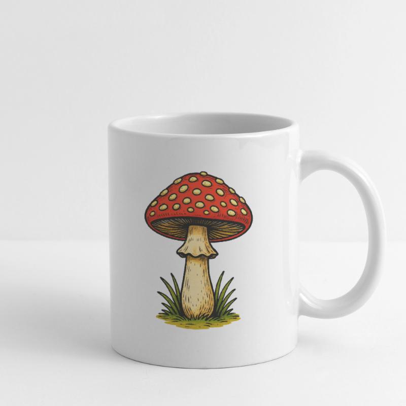Red Toadstool Retro Mug