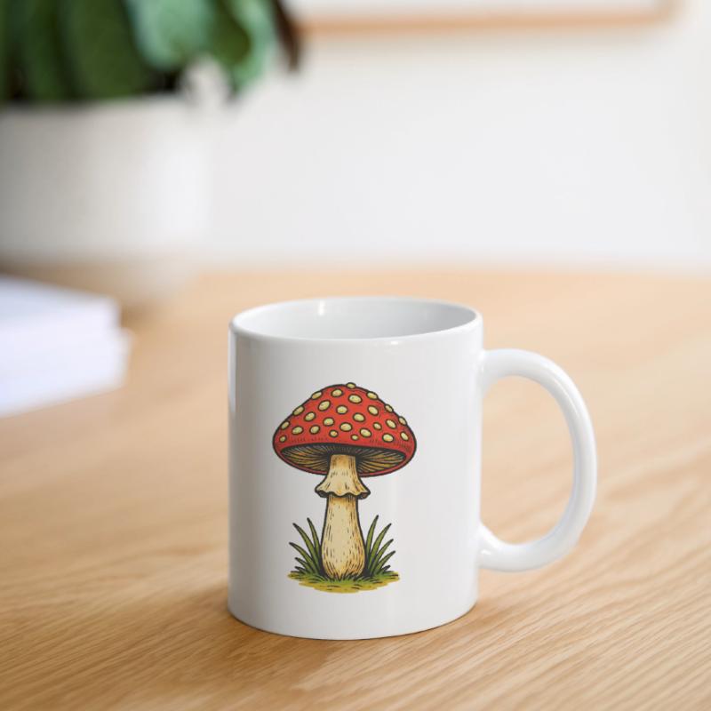 Red Toadstool Retro Mug