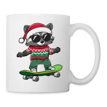 Raccoon Christmas Funny - Mug - white - Right