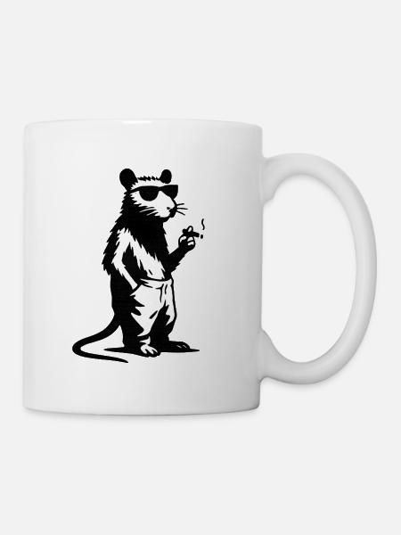 Panda Hipster mit Sonnenbrille - Tasse - Weiß