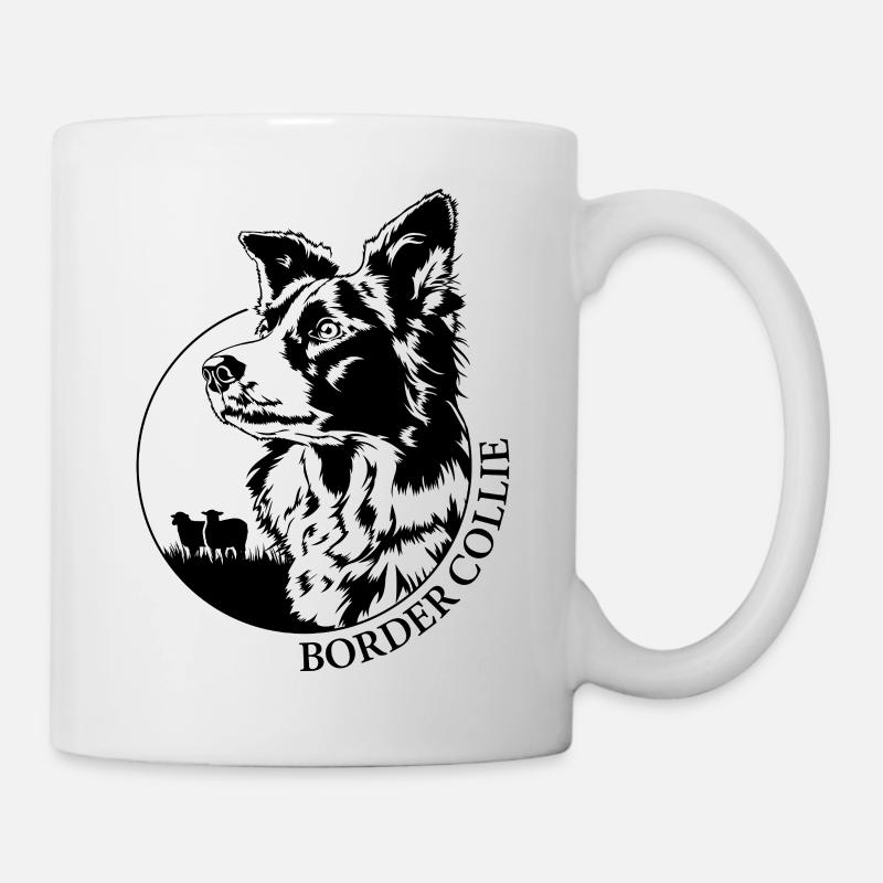 Border Collie de travail Portrait chien chiens Wilsigns - Mug blanc - blanc