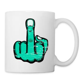 Majeur Stinky Finger Design Vert utilisé - Mug blanc - blanc - Droite