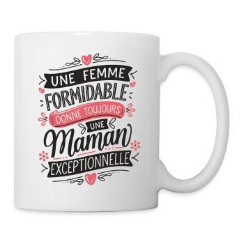 Une Femme Formidable une Maman Exceptionnelle - Mug blanc - blanc - Droite