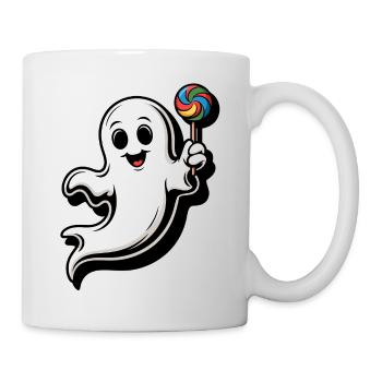 Cheerful spirit with lollipop - Mug - white - Right
