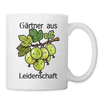 Green gooseberries on a branch - Mug - white - Right