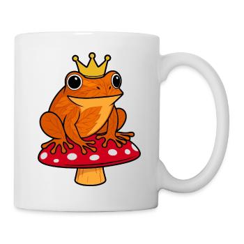 Roi Rainette Grenouille Champignon Couronne Crapaud Automne - Mug blanc - blanc - Droite