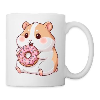Cute Hamster and Guinea Pig Cartoon Donut - Mug - white - Right
