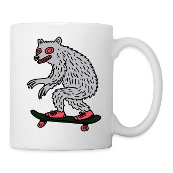 Moonlit Werewolf Skateboarder - Mug - white - Right
