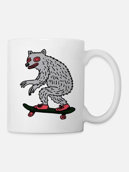 Mondschein-Werwolf-Skateboarder - Tasse - Weiß