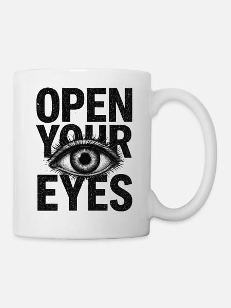 Augen auf – Augensymbol-Design - Tasse - Weiß