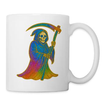 Regenbogen Sensenmann - Tasse - Weiß - Rechts