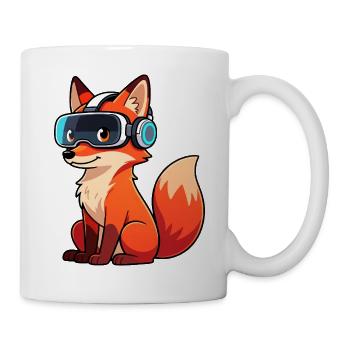 Süßer Fuchs Gamer Cartoon Virtual Reality Zocker - Tasse - Weiß - Rechts