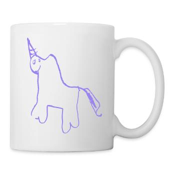Licorne minimaliste Lineart - Mug blanc - blanc - Droite