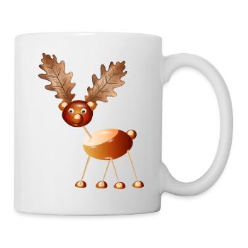 Renne châtaignier drôle – Artisanat Fun & Enfance - Mug blanc - blanc - Droite