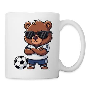 Cute Bear Soccer Player Brown Bear Cartoon Cool - Mug - white - Right