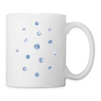 Blaue Bokeh Lichtpunkte Muster - Tasse - Weiß - Rechts