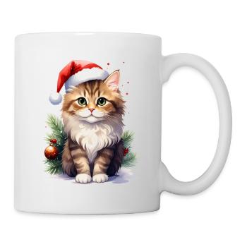 Chat comme Père Noël à Noël - Mug blanc - blanc - Droite