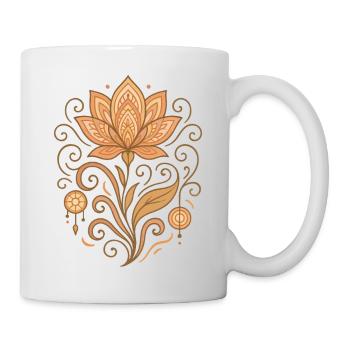 Golden Lotus Thread Mandala - Mug - white - Right
