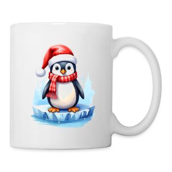 Pinguin im Winter und zu Weihnachten - Tasse - Weiß - Rechts