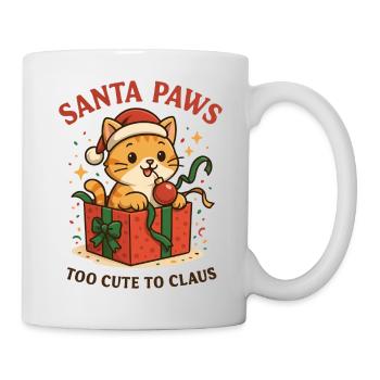 Santa Paws – Festliche Katzenfreude - Tasse - Weiß - Rechts