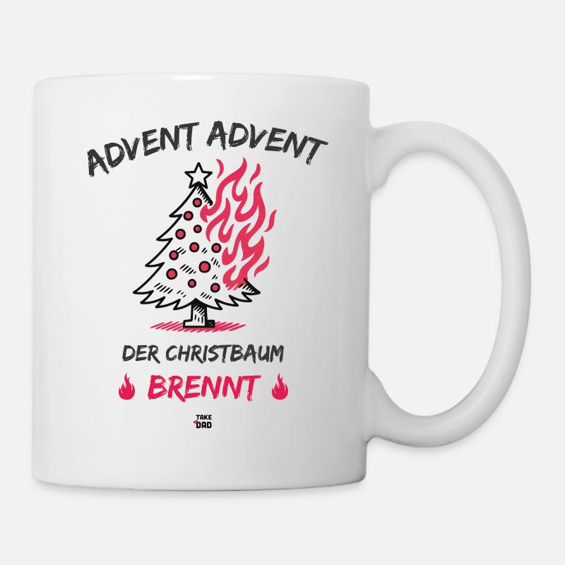 Avent, Avent - le sapin de Noël brûle - Mug blanc - blanc