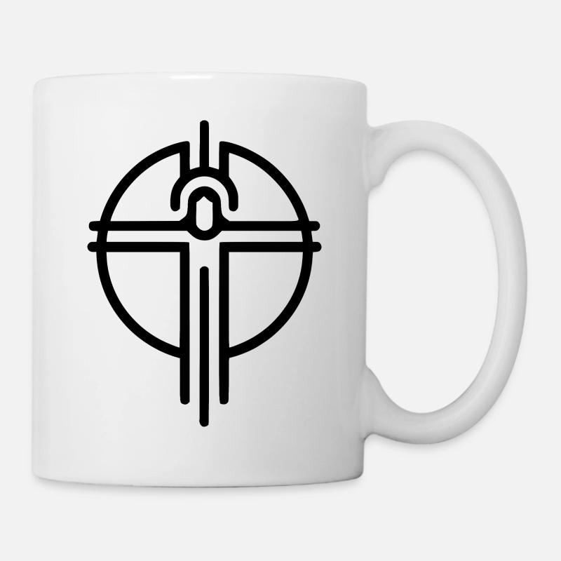 Modernes Kreuz – Glaube und Hoffnung - Tasse - Weiß