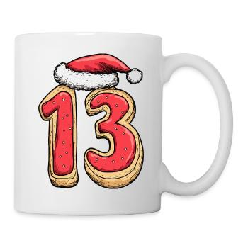 13 Zahl Keks Weihnachten - Tasse - Weiß - Rechts