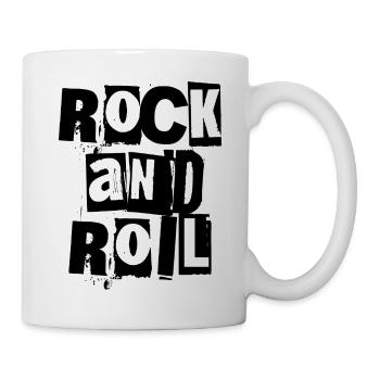 Design de logo Rock and Roll audacieux et vieilli - Mug blanc - blanc - Droite