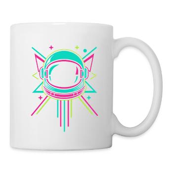 Casque d’astronaute néon Retro Space - Mug blanc - blanc - Droite