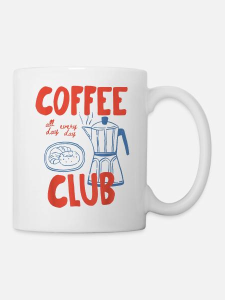 Retro Coffee Club - Tasse - Weiß