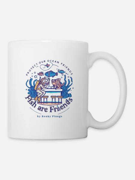 Les Poissons sont amis - Mug blanc - blanc