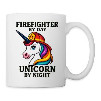 Firefighter Unicorn by Night - Mug - white - Right