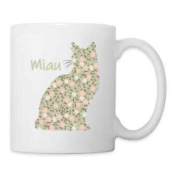 Miau - Katze - Tasse - Weiß - Rechts