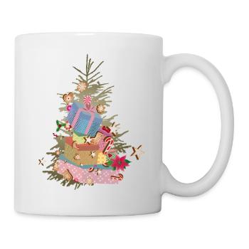 Sapin de Noël avec cadeaux et pain d’épices - Mug blanc - blanc - Droite