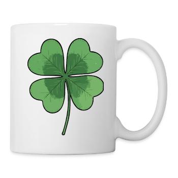 Vierblättriges Kleeblatt - Tasse - Weiß - Rechts