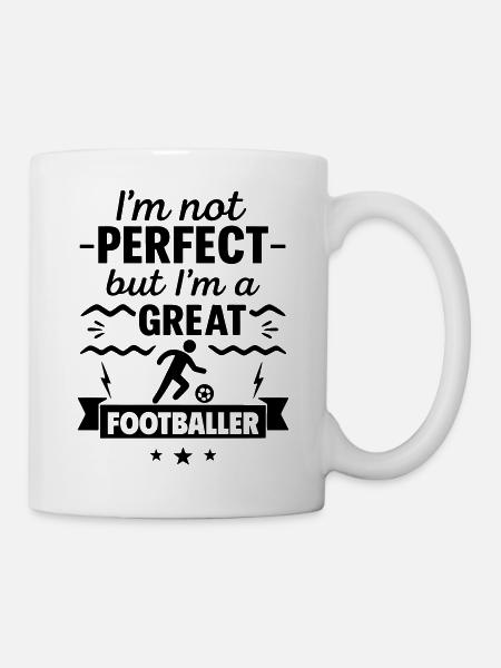 Not perfect, but a super football player - Mug - white