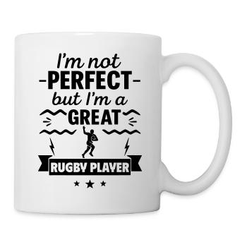 Nicht perfekt, aber ein super Rugbyspieler - Tasse - Weiß - Rechts