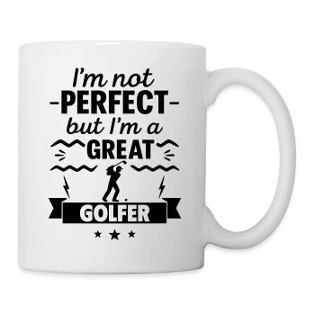 Nicht perfekt, aber ein super Golfspieler - Tasse - Weiß - Rechts