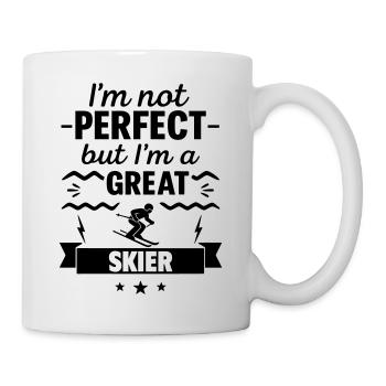 Not perfect, but a great skier - Mug - white - Right