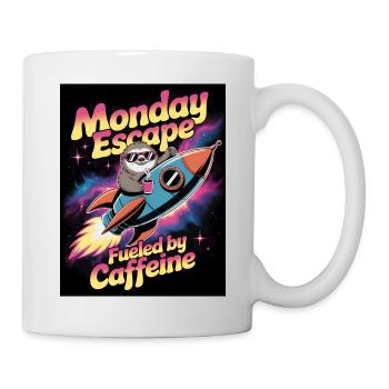 Monday Escape Fueled by Caffeine - Tasse - Weiß - Rechts
