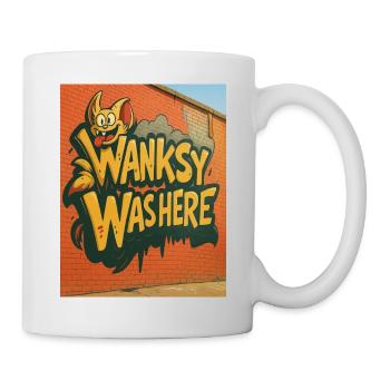 Wanksy Was Here Graffiti - Mug - white - Right