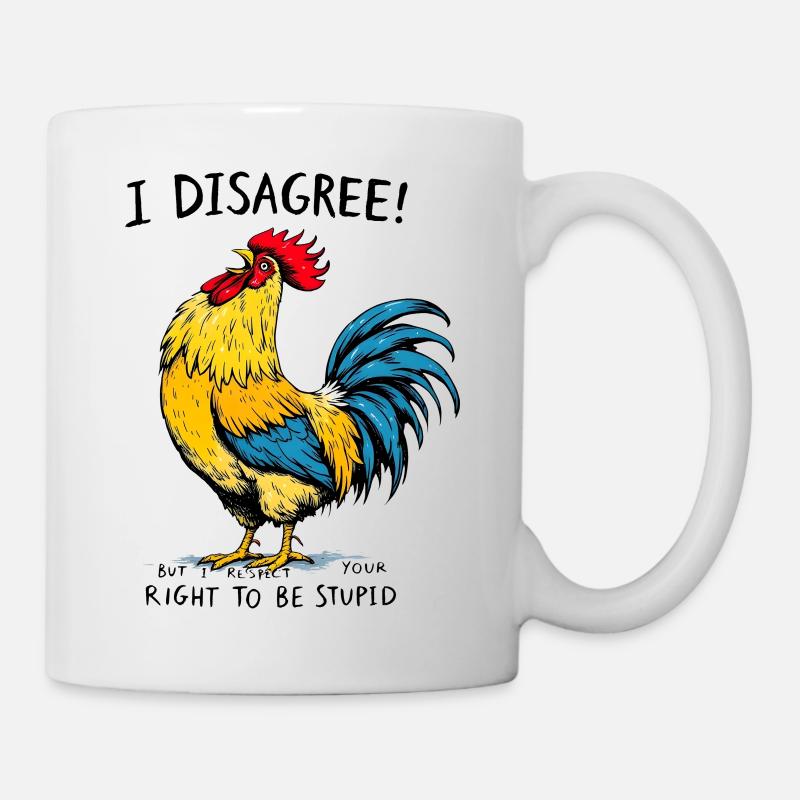 T-shirt mème de coq Drôle drôle d’animal de ferme - Mug blanc - blanc