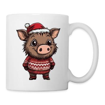Pig Christmas Wild Boar - Mug - white - Right