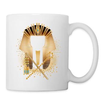 Kunstvolle Darstellung einer ägyptischen Maske - Tasse - Weiß - Rechts